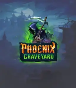 The eerie and atmospheric Phoenix Graveyard slot game interface by ELK Studios, featuring a mysterious graveyard setting. Displayed in this image is the slot's unique expanding reel feature, alongside its beautifully crafted symbols and gothic theme. It vividly depicts the game's theme of rebirth and immortality, attractive for those drawn to the supernatural.